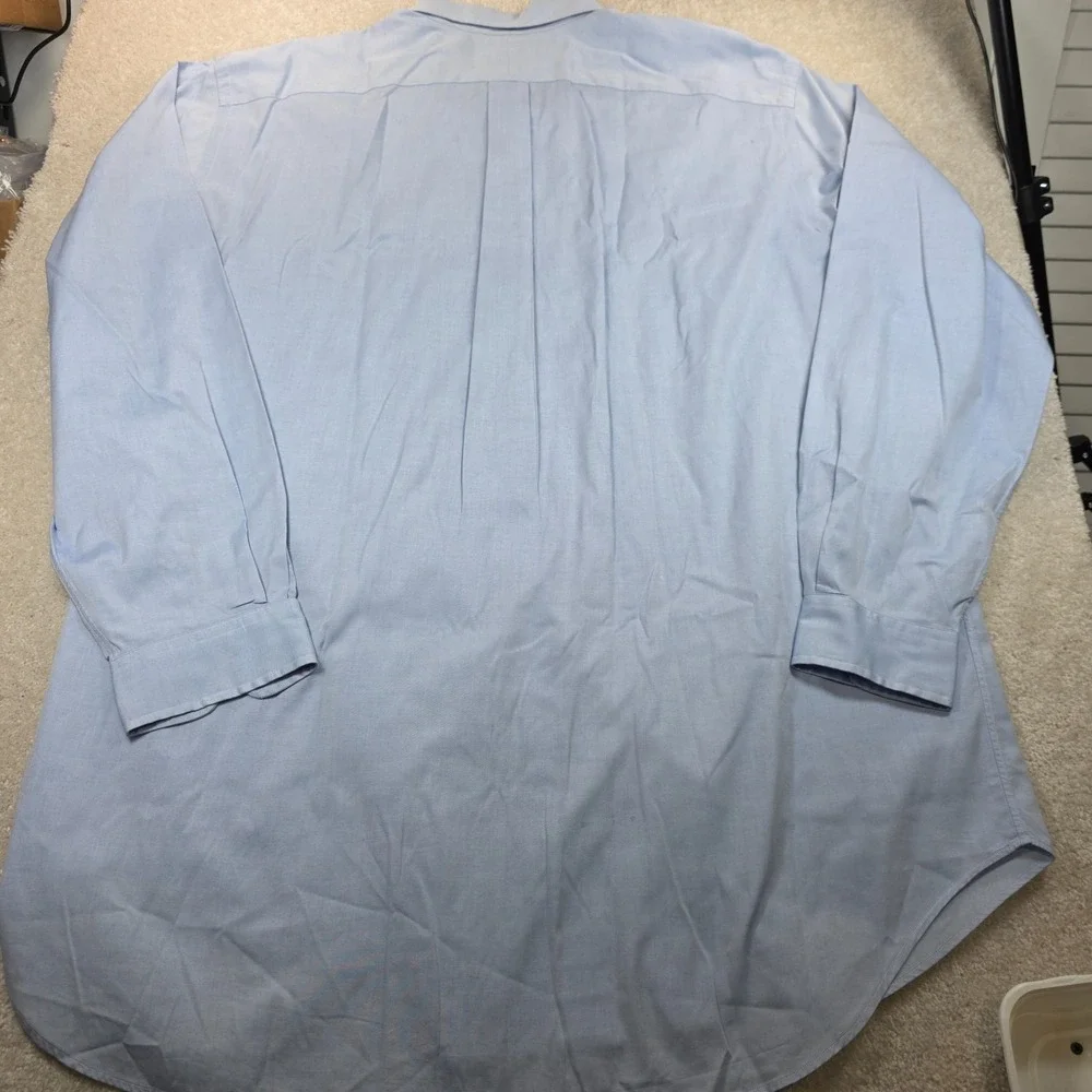 Ralph Lauren Shirt Mens 18.5 Light Blue Button Down Dress Classic Fit Logo VTG